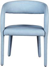 Sylvester Light_blue Faux Leather Dining Chair - Ella Furniture