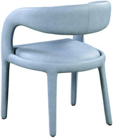 Sylvester Light_blue Faux Leather Dining Chair - Ella Furniture