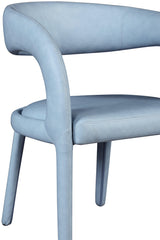 Sylvester Light_blue Faux Leather Dining Chair - Ella Furniture