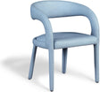 Sylvester Light_blue Faux Leather Dining Chair - Ella Furniture