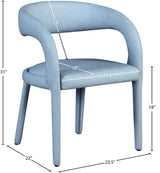 Sylvester Light_blue Faux Leather Dining Chair - Ella Furniture