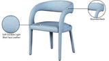 Sylvester Light_blue Faux Leather Dining Chair - Ella Furniture