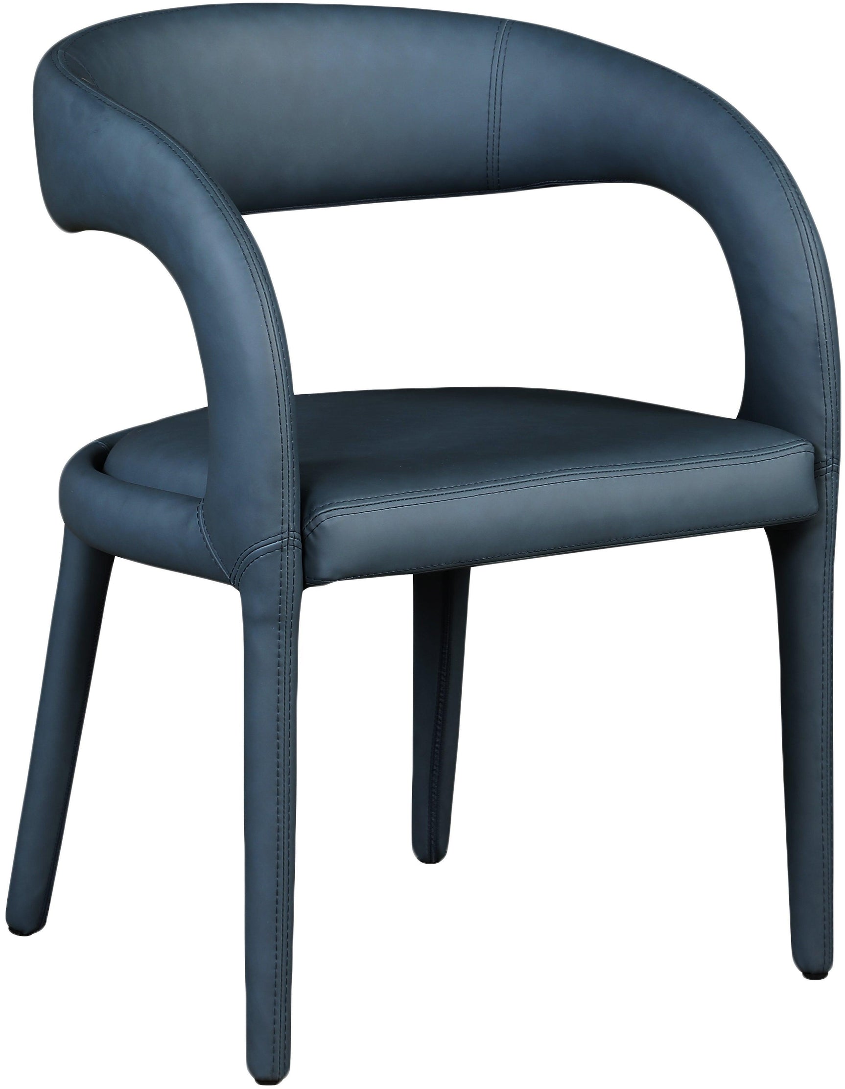 Sylvester Blue Faux Leather Dining Chair - Ella Furniture