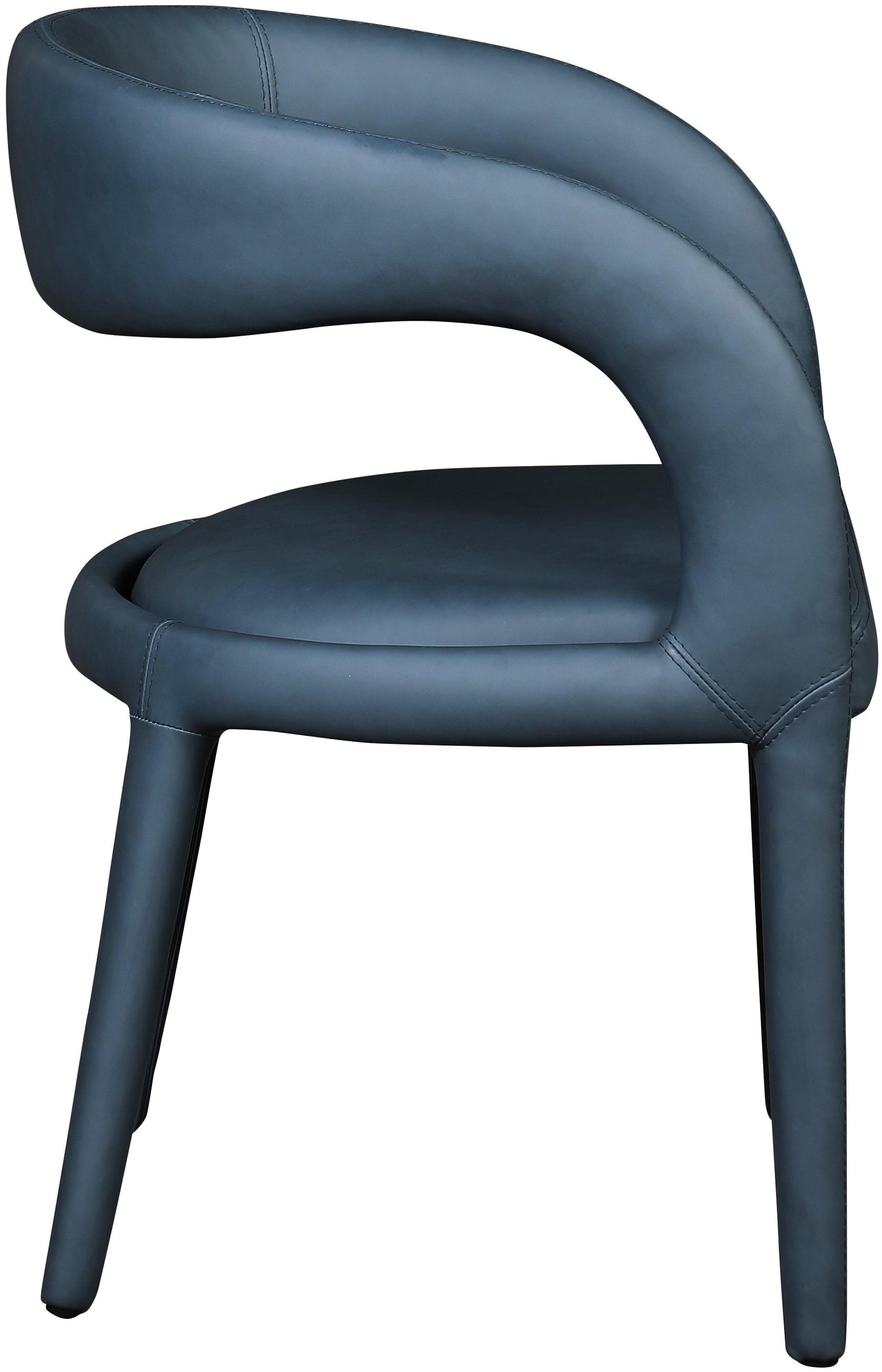 Sylvester Blue Faux Leather Dining Chair - Ella Furniture