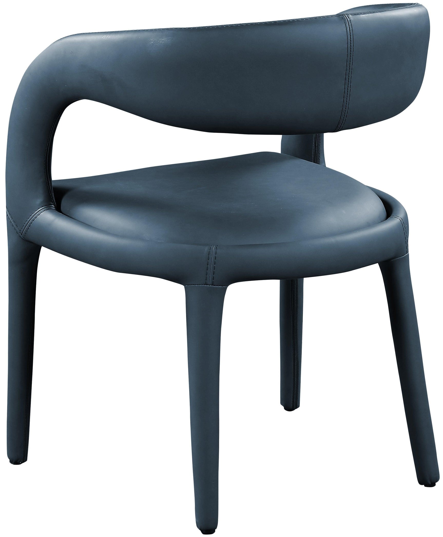 Sylvester Blue Faux Leather Dining Chair - Ella Furniture