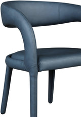 Sylvester Blue Faux Leather Dining Chair - Ella Furniture