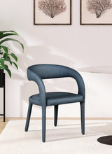 Sylvester Blue Faux Leather Dining Chair - Ella Furniture