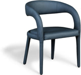 Sylvester Blue Faux Leather Dining Chair - Ella Furniture