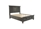 Franco Queen Platform Storage Bed Weathered Sage - Ella Furniture