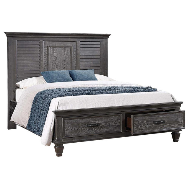 Franco Queen Platform Storage Bed Weathered Sage - Ella Furniture