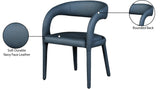 Sylvester Blue Faux Leather Dining Chair - Ella Furniture