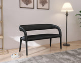 Sylvester Black Faux Leather Bench - Ella Furniture