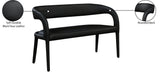 Sylvester Black Faux Leather Bench - Ella Furniture