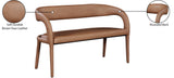 Sylvester Brown Faux Leather Bench - Ella Furniture