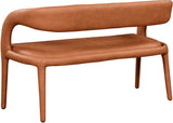 Sylvester Cognac Faux Leather Bench - Ella Furniture