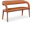 Sylvester Cognac Faux Leather Bench - Ella Furniture