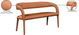 Sylvester Cognac Faux Leather Bench - Ella Furniture