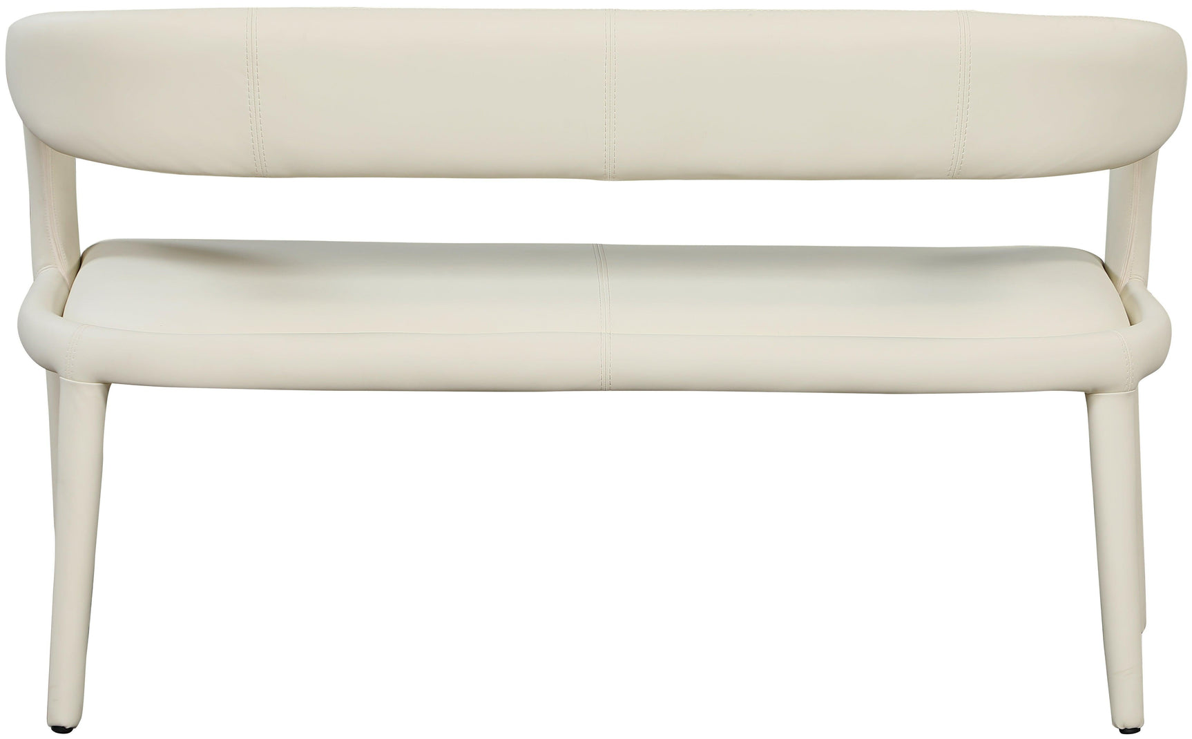 Sylvester Cream Faux Leather Bench - Ella Furniture