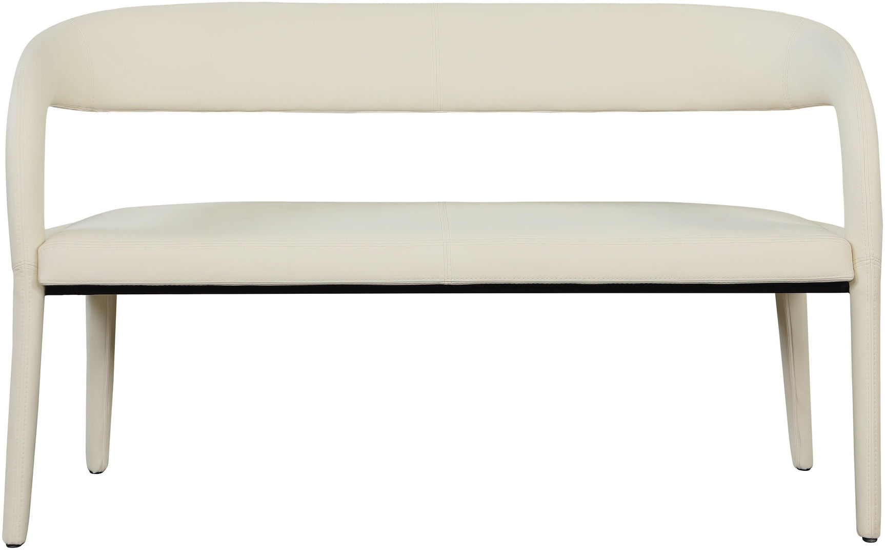 Sylvester Cream Faux Leather Bench - Ella Furniture