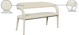 Sylvester Cream Faux Leather Bench - Ella Furniture