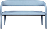 Sylvester Light_blue Faux Leather Bench - Ella Furniture