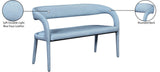 Sylvester Light_blue Faux Leather Bench - Ella Furniture