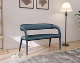 Sylvester Blue Faux Leather Bench - Ella Furniture