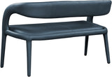 Sylvester Blue Faux Leather Bench - Ella Furniture