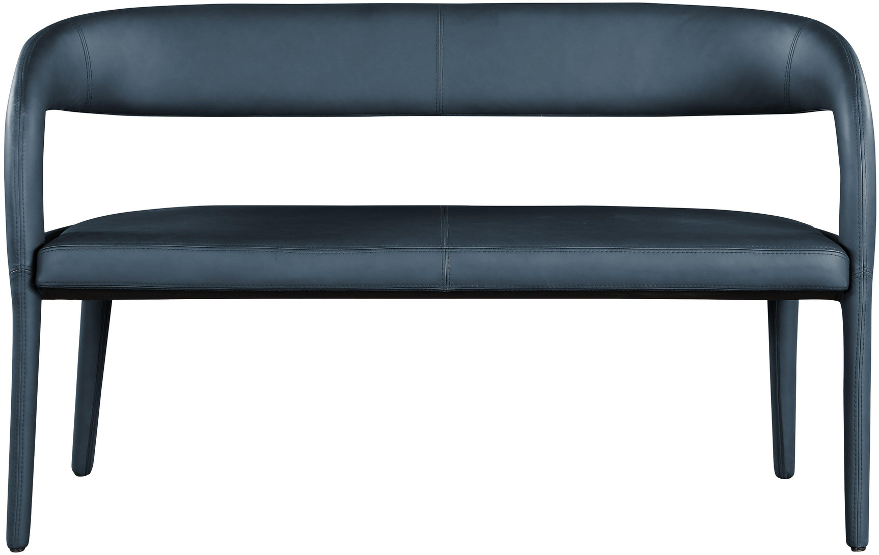 Sylvester Blue Faux Leather Bench - Ella Furniture