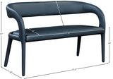 Sylvester Blue Faux Leather Bench - Ella Furniture