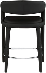 Sylvester Black Faux Leather Counter Stool - Ella Furniture