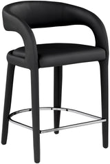 Sylvester Black Faux Leather Counter Stool - Ella Furniture