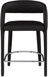 Sylvester Black Faux Leather Counter Stool - Ella Furniture