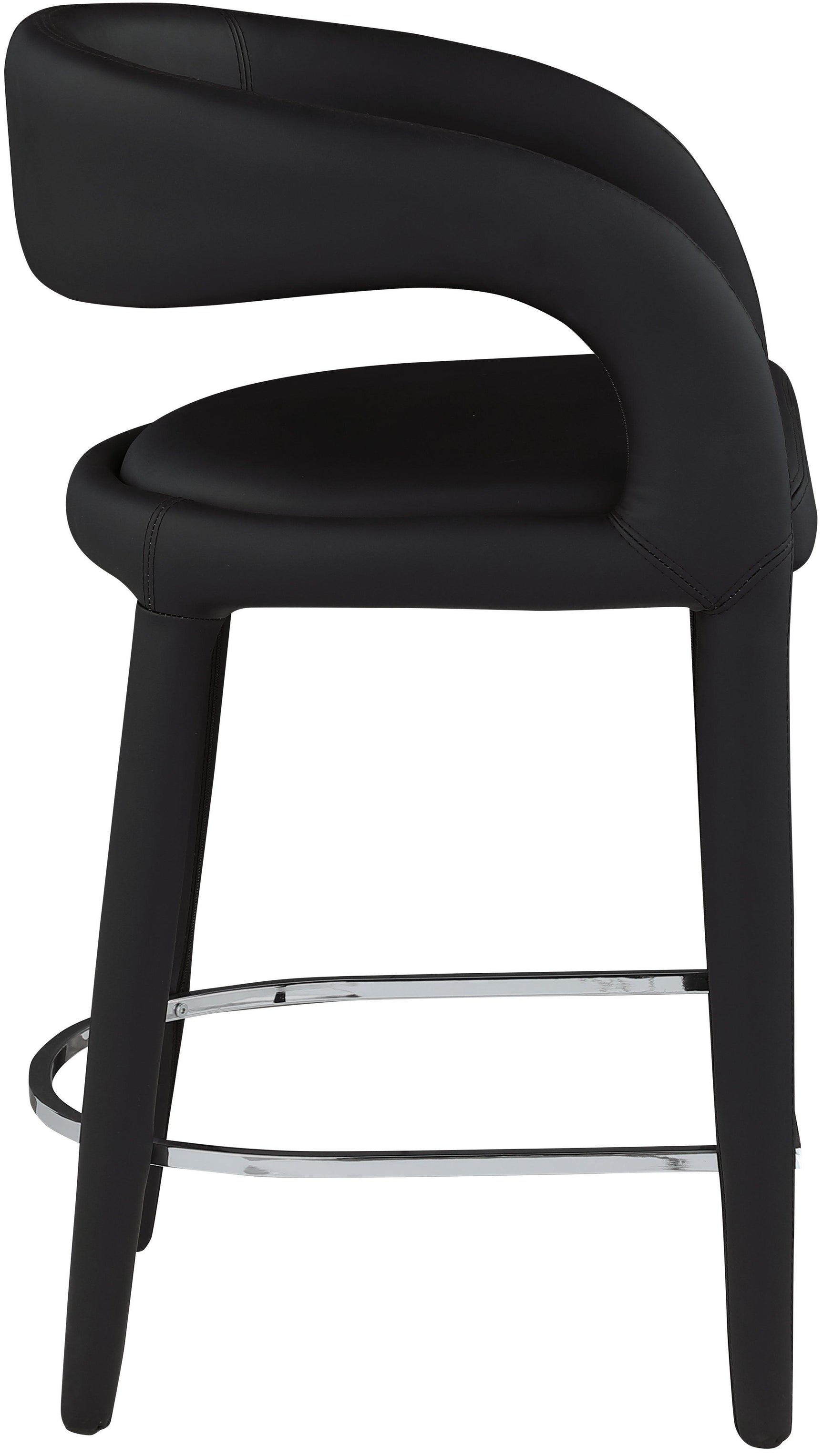 Sylvester Black Faux Leather Counter Stool - Ella Furniture