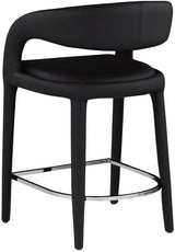 Sylvester Black Faux Leather Counter Stool - Ella Furniture