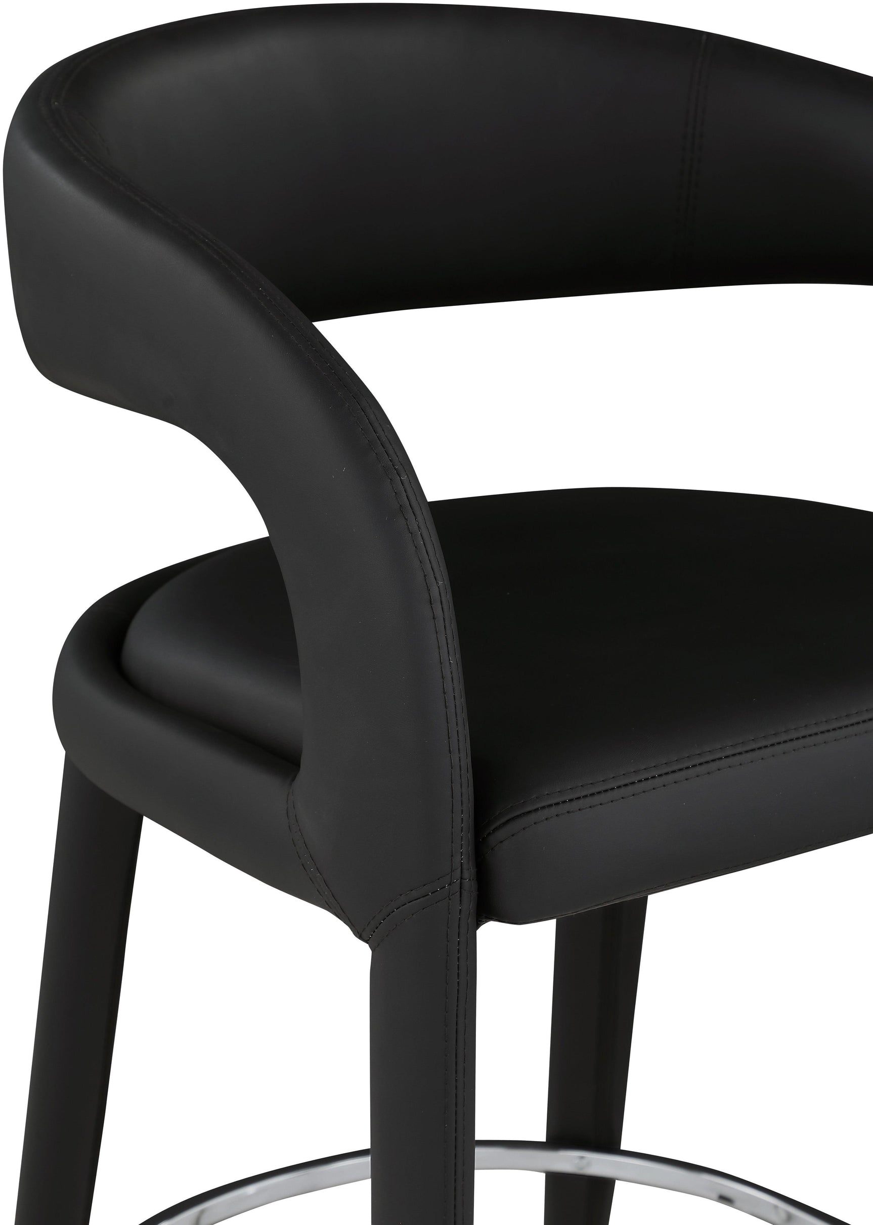 Sylvester Black Faux Leather Counter Stool - Ella Furniture