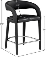 Sylvester Black Faux Leather Counter Stool - Ella Furniture