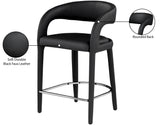 Sylvester Black Faux Leather Counter Stool - Ella Furniture