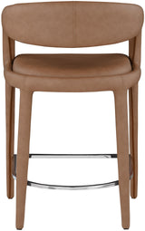 Sylvester Brown Faux Leather Counter Stool - Ella Furniture