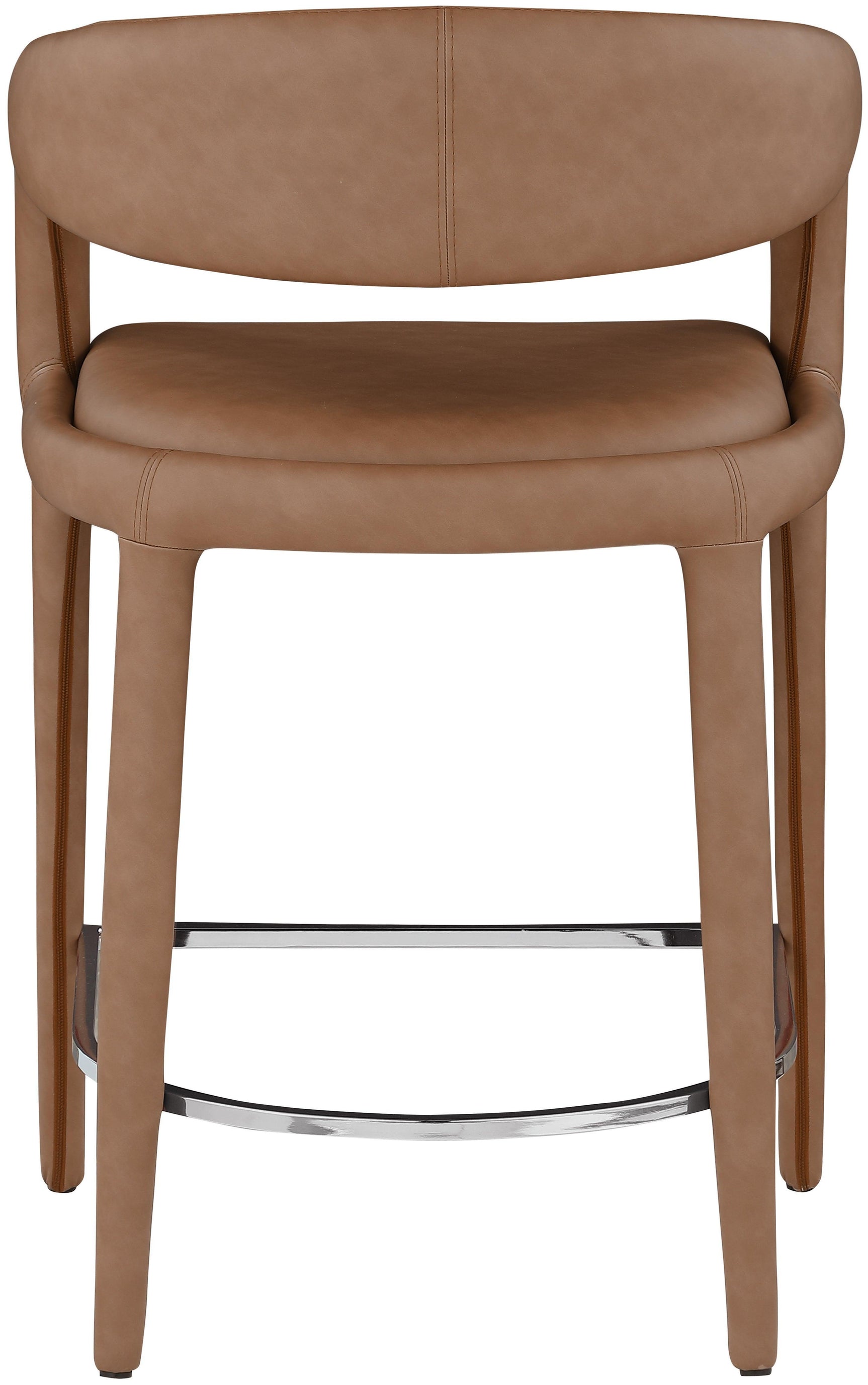 Sylvester Brown Faux Leather Counter Stool - Ella Furniture