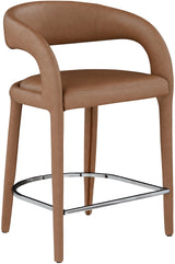 Sylvester Brown Faux Leather Counter Stool - Ella Furniture