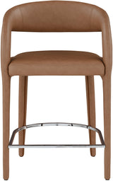 Sylvester Brown Faux Leather Counter Stool - Ella Furniture