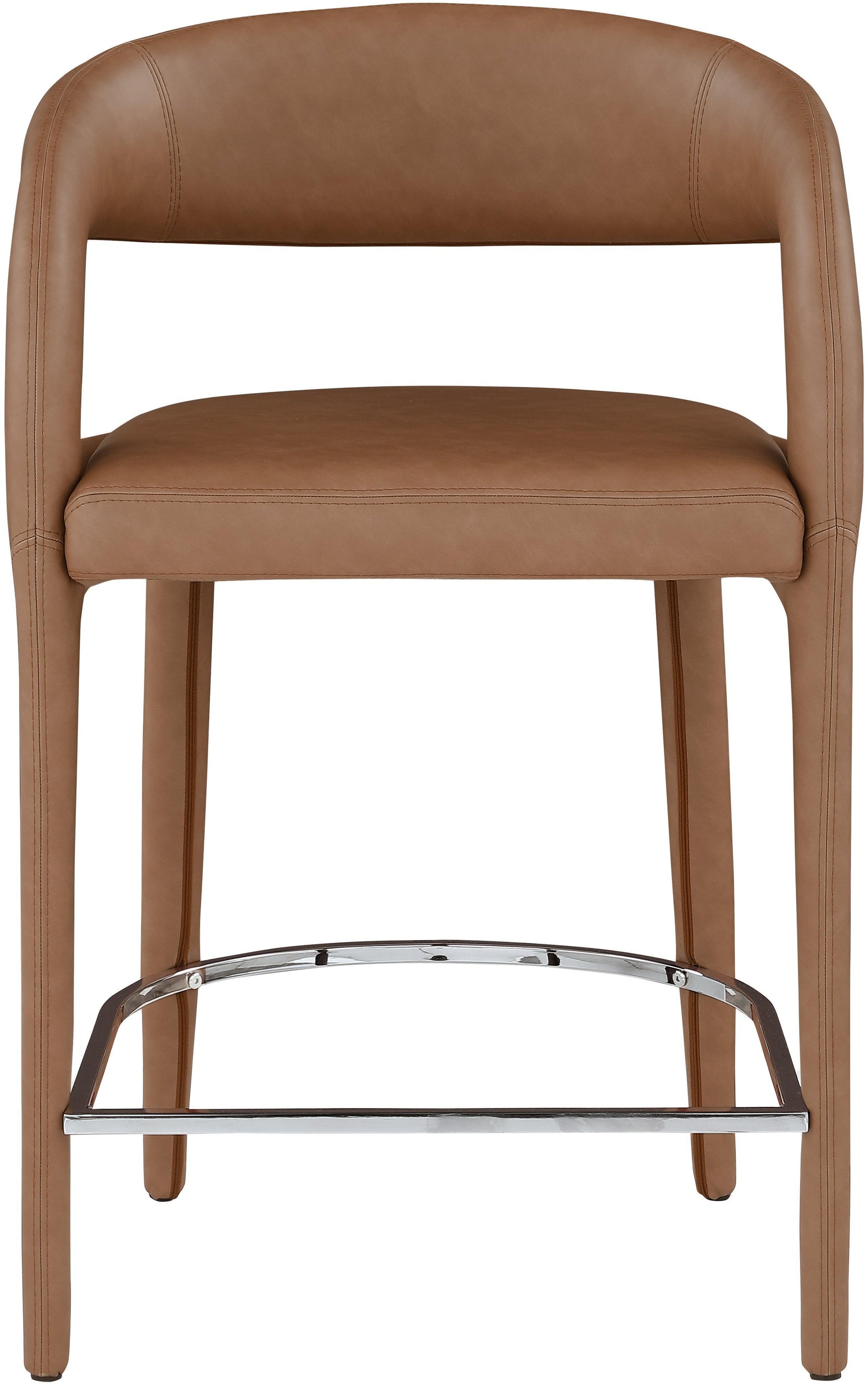 Sylvester Brown Faux Leather Counter Stool - Ella Furniture