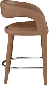 Sylvester Brown Faux Leather Counter Stool - Ella Furniture