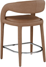 Sylvester Brown Faux Leather Counter Stool - Ella Furniture