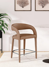 Sylvester Brown Faux Leather Counter Stool - Ella Furniture