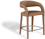 Sylvester Brown Faux Leather Counter Stool - Ella Furniture