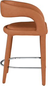 Sylvester Cognac Faux Leather Counter Stool - Ella Furniture