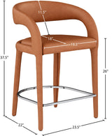 Sylvester Cognac Faux Leather Counter Stool - Ella Furniture