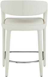 Sylvester Cream Faux Leather Counter Stool - Ella Furniture